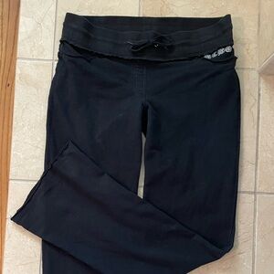 BCBGMaxAzria Black Pull-On Stretch Pants with Bling